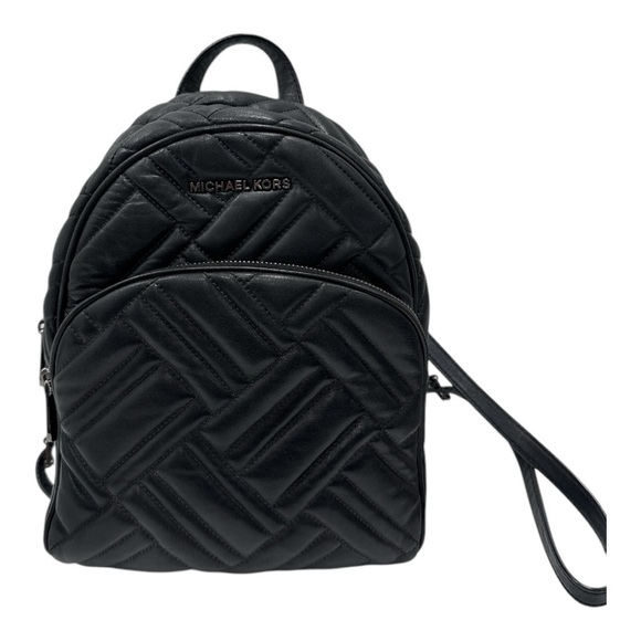 Michael Kors Abbey Medium Backpack Leather Quilted Black - Picture 6 of 11
